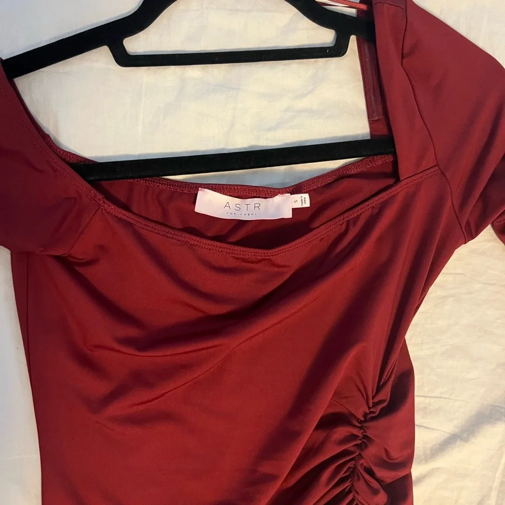 Astr Burgundy One Shoulder Dress from Revolve - Picture 5 of 5
